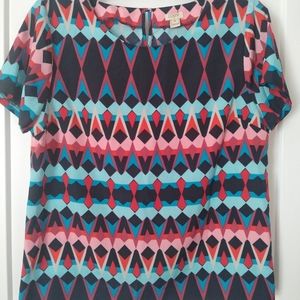 J.Crew Factory Print Blouse Women's Med.
